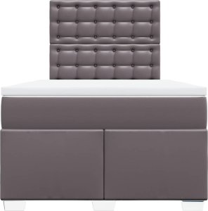 vidaXL Łóżko kontynentalne z materacem szare 120x200 cm 4