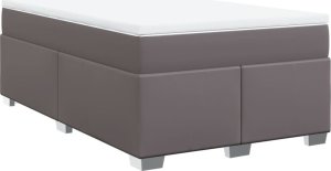 vidaXL Łóżko kontynentalne z materacem szare 120x200 cm 9