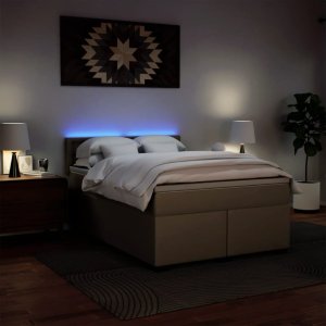 vidaXL Łóżko kontynentalne z materacem cappuccino 140x190cm 5