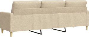 vidaXL vidaXL 3-osobowa sofa, kremowa, 210 cm, tapicerowana tkaniną 6
