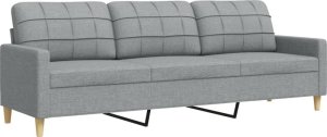 vidaXL vidaXL Sofa 3-osobowa, jasnoszara, 210 cm, tapicerowana tkaniną 2