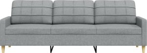 vidaXL vidaXL Sofa 3-osobowa, jasnoszara, 210 cm, tapicerowana tkaniną 4
