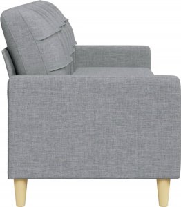 vidaXL vidaXL Sofa 3-osobowa, jasnoszara, 210 cm, tapicerowana tkaniną 5