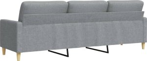 vidaXL vidaXL Sofa 3-osobowa, jasnoszara, 210 cm, tapicerowana tkaniną 6