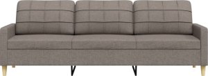 vidaXL vidaXL Sofa 3-osobowa, kolor taupe, 210 cm, tapicerowana tkaniną 4