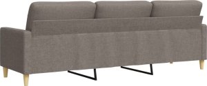 vidaXL vidaXL Sofa 3-osobowa, kolor taupe, 210 cm, tapicerowana tkaniną 6