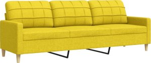 vidaXL vidaXL Sofa 3-osobowa, jasnożółta, 210 cm, tapicerowana tkaniną 2