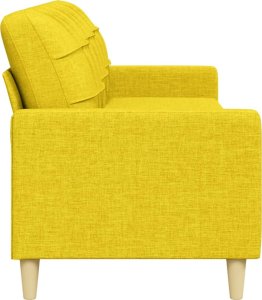 vidaXL vidaXL Sofa 3-osobowa, jasnożółta, 210 cm, tapicerowana tkaniną 5