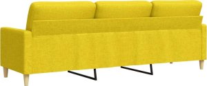 vidaXL vidaXL Sofa 3-osobowa, jasnożółta, 210 cm, tapicerowana tkaniną 6