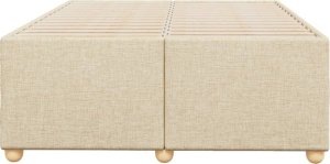 vidaXL Rama łóżka, kremowa, 120x190 cm, obita tkaniną 4