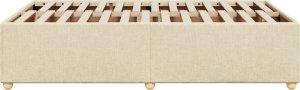 vidaXL Rama łóżka, kremowa, 120x190 cm, obita tkaniną 5