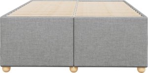 vidaXL Rama łóżka, jasnoszara, 120x190 cm, obita tkaniną 4