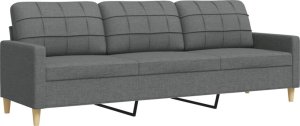 vidaXL vidaXL Sofa 3-osobowa, ciemnoszara, 210 cm, tapicerowana tkaniną 2