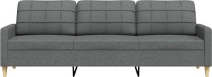vidaXL vidaXL Sofa 3-osobowa, ciemnoszara, 210 cm, tapicerowana tkaniną 4