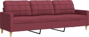 vidaXL vidaXL Sofa 3-osobowa, winna czerwień, 210 cm,tapicerowana tkaniną 2