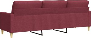 vidaXL vidaXL Sofa 3-osobowa, winna czerwień, 210 cm,tapicerowana tkaniną 6