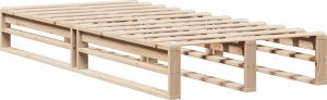 vidaXL Rama łóżka bez materaca, 90x190 cm, lite drewno sosnowe 3