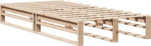 vidaXL Rama łóżka bez materaca, 90x190 cm, lite drewno sosnowe 6