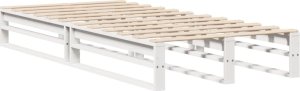 vidaXL Rama łóżka bez materaca, biała, 90x200 cm, lite drewno sosnowe 6