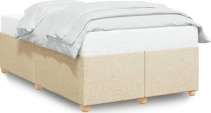 vidaXL Rama łóżka, kremowa, 120x200 cm, obita tkaniną 2