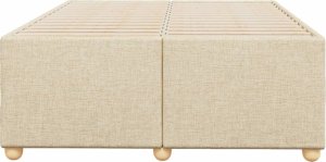 vidaXL Rama łóżka, kremowa, 120x200 cm, obita tkaniną 4