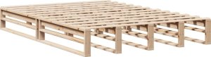 vidaXL vidaXL Rama łóżka bez materaca, 135x190 cm, lite drewno sosnowe 3