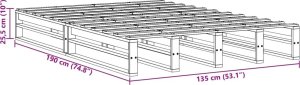 vidaXL vidaXL Rama łóżka bez materaca, 135x190 cm, lite drewno sosnowe 9