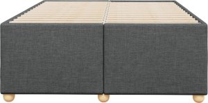 vidaXL Rama łóżka, ciemnoszara, 120x200 cm, obita tkaniną 4