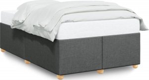 vidaXL Rama łóżka, ciemnoszara, 120x190 cm, obita tkaniną 2