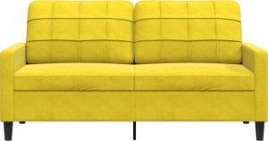 vidaXL Sofa 2-osobowa, żółta, 140 cm, tapicerowana aksamitem 4
