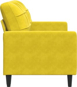 vidaXL Sofa 2-osobowa, żółta, 140 cm, tapicerowana aksamitem 5