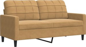 vidaXL Sofa 2-osobowa, brązowa, 140 cm, tapicerowana aksamitem 2