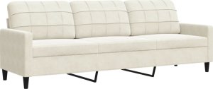 vidaXL 3-osobowa sofa, kremowa, 210 cm, tapicerowana aksamitem 2