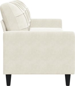 vidaXL 3-osobowa sofa, kremowa, 210 cm, tapicerowana aksamitem 5