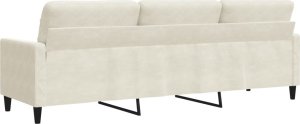 vidaXL 3-osobowa sofa, kremowa, 210 cm, tapicerowana aksamitem 6
