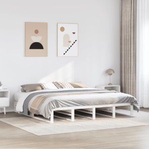 vidaXL vidaXL Rama łóżka bez materaca, biała, 180x200 cm, lite drewno sosnowe 3