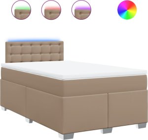 vidaXL vidaXL Łóżko kontynentalne z materacem, cappuccino, 120x190cm ekoskóra 2