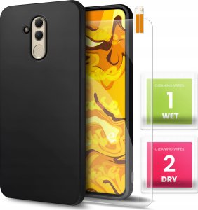 Hello Case Etui do Huawei Mate 20 LITE (Czarne, Matowe, Obudowa Slim, Silikon)   SZKŁO 1