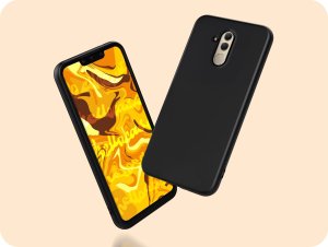 Hello Case Etui do Huawei Mate 20 LITE (Czarne, Matowe, Obudowa Slim, Silikon)   SZKŁO 2