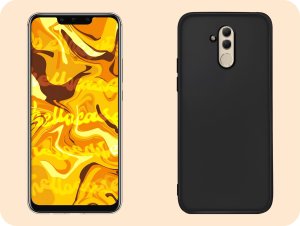 Hello Case Etui do Huawei Mate 20 LITE (Czarne, Matowe, Obudowa Slim, Silikon)   SZKŁO 4