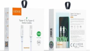 Kabel USB Vidvie USB-C - USB-C 1 m Biały (GSMA0151) 2