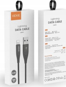 Kabel USB Vidvie USB-A - Lightning 1.2 m Czarny (GSMA0124) 2