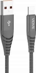 Kabel USB Vidvie USB-A - Lightning 1.2 m Czarny (GSMA0124) 3