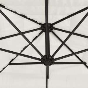 vidaXL vidaXL Parasol ogrodowy na stalowym słupku, biały, 388x388x248 cm 7