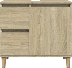vidaXL vidaXL 3-cz. zestaw mebli łazienkowych, kolor dąb sonoma 9