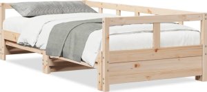 vidaXL Łóżko dzienne bez materaca, 90x190 cm, lite drewno sosnowe 2