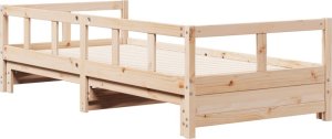 vidaXL Łóżko dzienne bez materaca, 90x190 cm, lite drewno sosnowe 7