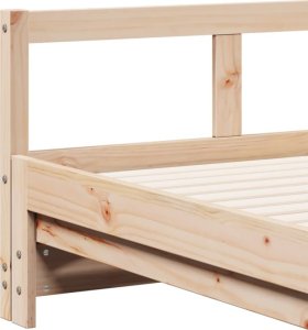 vidaXL Łóżko dzienne bez materaca, 90x190 cm, lite drewno sosnowe 9