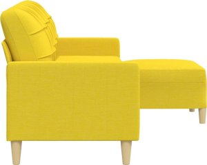 vidaXL vidaXL Sofa 3-osobowa, jasnożółta, 210 cm, tapicerowana tkaniną 4