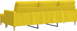 vidaXL vidaXL Sofa 3-osobowa, jasnożółta, 210 cm, tapicerowana tkaniną 5